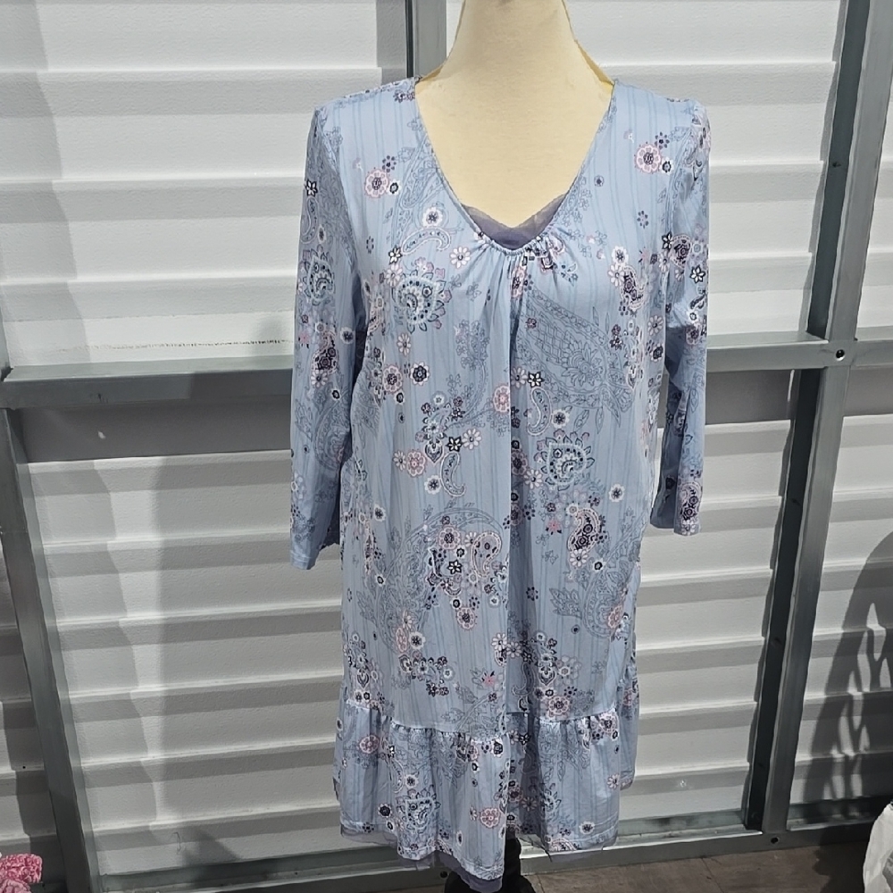 Ellen Tracy Light Blue Floral Dress